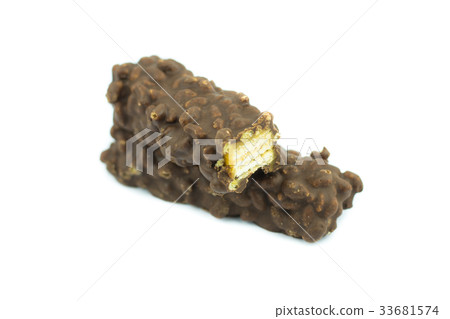 wafers caramel and chocolate isolated on white wafers caramel and chocolate isolated on white 33681574