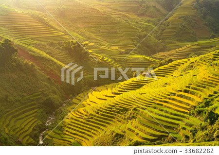 Agriculture rice terrace on mountain beautiful Agriculture rice terrace on mountain beautiful 33682282
