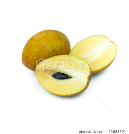 Sapodilla isolated on the white background 33682391
