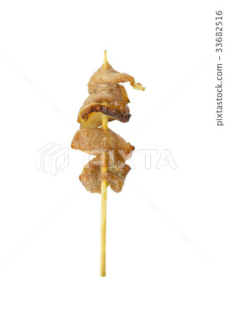 Pig roasting,thai food grilled pock isolate white 33682516
