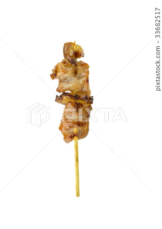 Pig roasting,thai food grilled pock isolate white  33682517