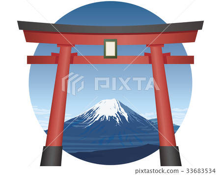 Mount Fuji and Torii Mount Fuji and Torii 33683534