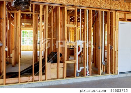 The frame building or house with basic The frame building or house with basic 33683715