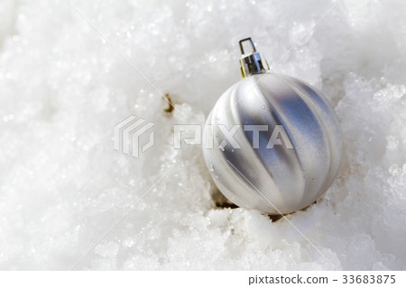 Christmas balls on snow,Closeup. Christmas balls on snow,Closeup. 33683875