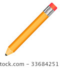 Wooden sharp pencil isolated on white background 33684251