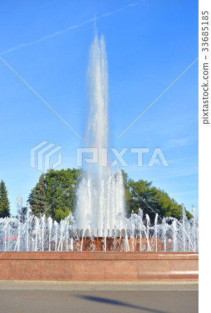 The gush of water of a fountain. The gush of water of a fountain. 33685185