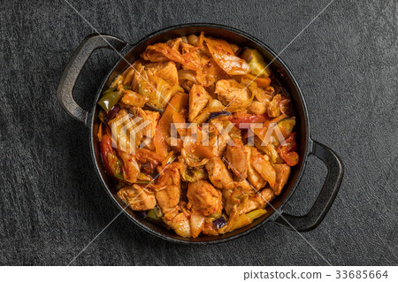 Korean food Takkarubi Dak galbi (Korean chicken grilled dish) Korean food Takkarubi Dak galbi (Korean chicken grilled dish) 33685664