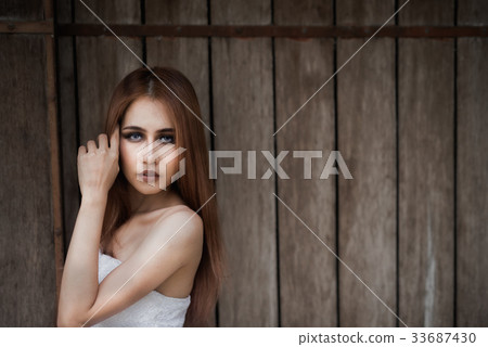 Horror girl in white dress 33687430