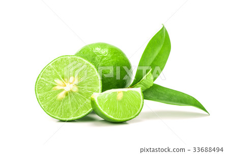 sliced lime with seed on the white background sliced lime with seed on the white background 33688494