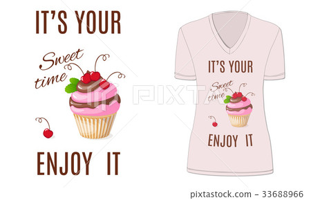 sweet time with cupcake and cherry, mockup 33688966