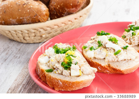 Mackerel or tuna fish paste sandwiches Mackerel or tuna fish paste sandwiches 33688989