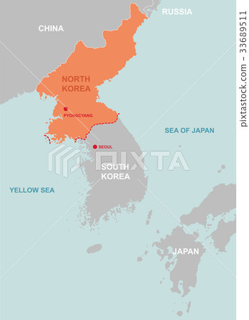North Korea and surrounding country map (English) North Korea and surrounding country map (English) 33689511