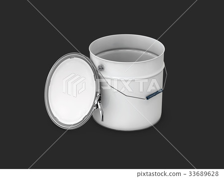 Empty Bucket on black background, 3d Illustration 33689628