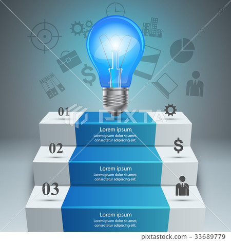 Infographics up the ladder to success. Business 33689779