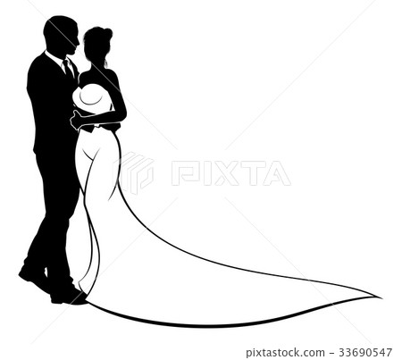 Bride and Groom Wedding Silhouette 33690547