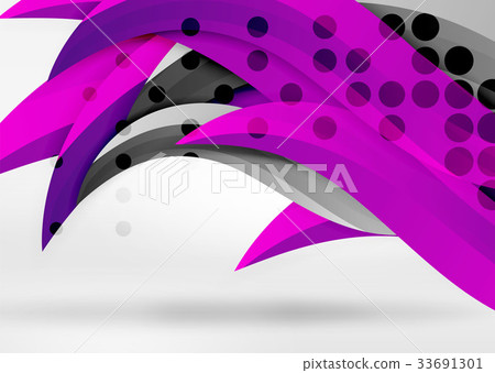 Vector colorful wave lines in white and grey 3d 33691301