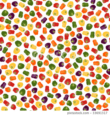 Summer sweet peppers. Seamless pattern. Colorful. 33691317