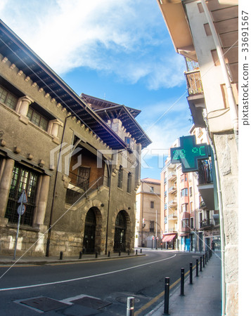 Stone historic buildings in Bilbao, Spain 33691567