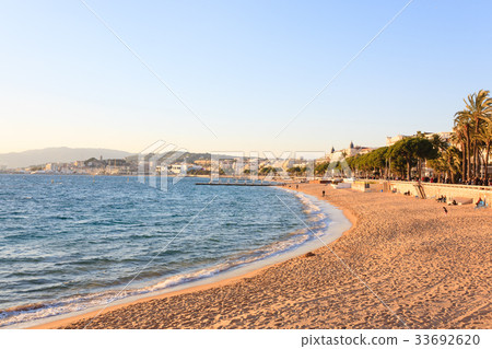 Cannes beach day view, France. 33692620
