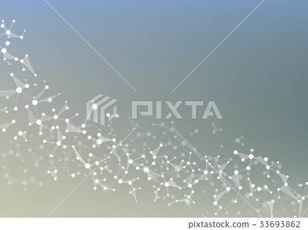 Molecule structure dna and neurons, connected 33693862