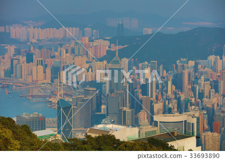 Aerial view of skyscrapers Hong Kong Aerial view of skyscrapers Hong Kong 33693890