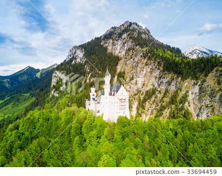 Neuschwanstein Castle aerial view Neuschwanstein Castle aerial view 33694459