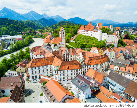 Fussen town aerial view Fussen town aerial view 33694469