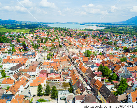 Fussen town aerial view Fussen town aerial view 33694471
