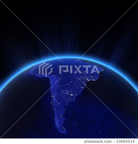 South America city lights at night 3d rendering South America city lights at night 3d rendering 33695014