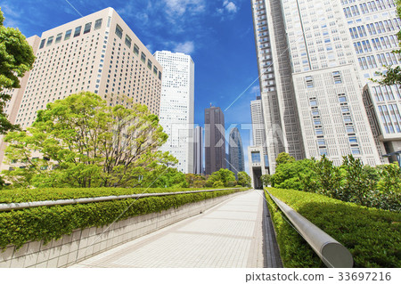 High-rise building in the office area and green 33697216