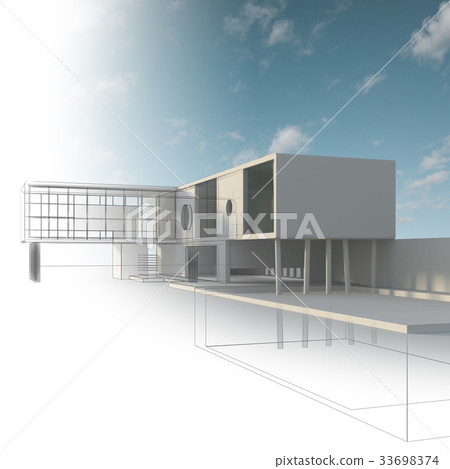 Exterior blueprint 3d rendering 33698374