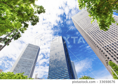 High-rise building in the office area and green High-rise building in the office area and green 33698676