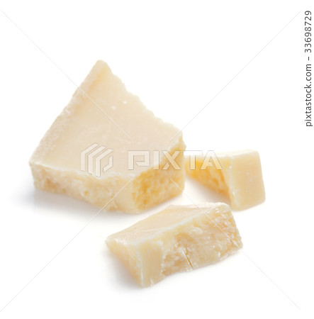 pieces of parmesan cheese on white pieces of parmesan cheese on white 33698729