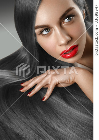 girl with beautiful long hair girl with beautiful long hair 33698947
