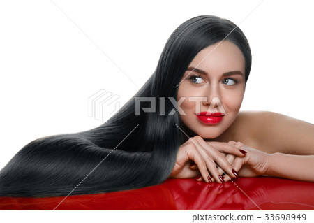 girl with beautiful long hair girl with beautiful long hair 33698949