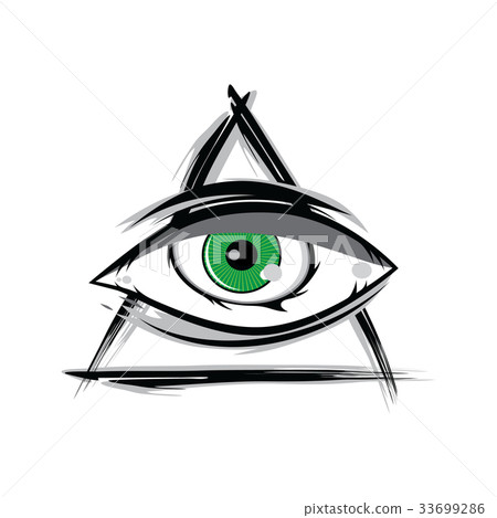 The All Seeing Eye Green Firey Flame 33699286