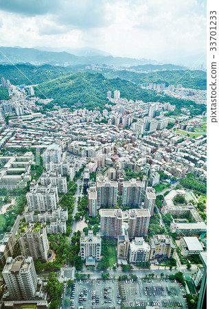 city bird eye view from taipei 101, Taiwan city bird eye view from taipei 101, Taiwan 33701233