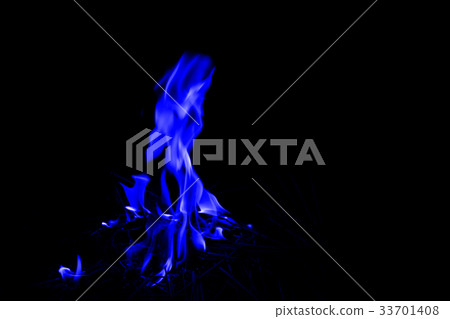 Abstract blue fire flames on dark background. Abstract blue fire flames on dark background. 33701408