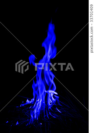 Abstract blue fire flames on dark background. Abstract blue fire flames on dark background. 33701409