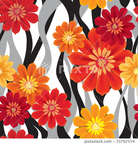 Floral seamless pattern. Flower bloom background 33702554