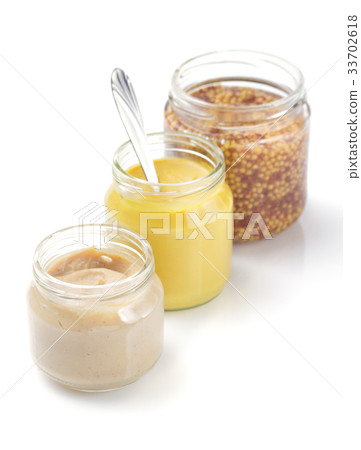mustard sauce collection on white mustard sauce collection on white 33702618