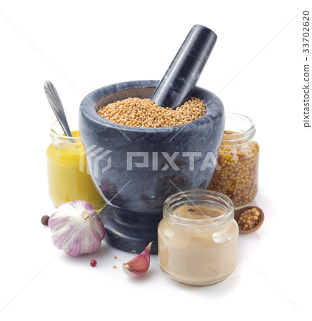 mustard sauce collection on white mustard sauce collection on white 33702620