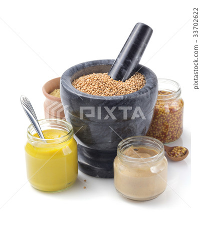 mustard sauce collection on white mustard sauce collection on white 33702622