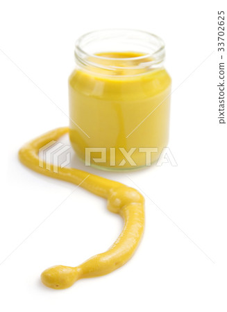 mustard sauce in jar on white mustard sauce in jar on white 33702625