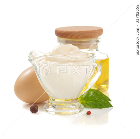 mayonnaise sauce on white background mayonnaise sauce on white background 33702658