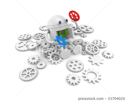 Robot with details of its mechanism Robot with details of its mechanism 33704020