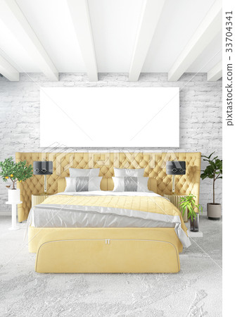 Vertical modern interior bedroom or living room 33704341
