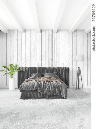 Modern loft interior bedroom or living room with Modern loft interior bedroom or living room with 33704409