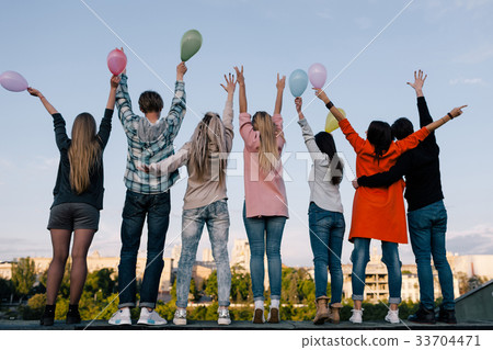 Birthday party celebration. Young people company 33704471