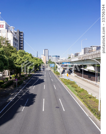 名古屋市中洲區大須市風景若宮大通和全球門 33706344